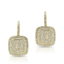 14KT Yellow Gold Diamond Cushion Earrings