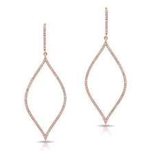 14KT Rose Gold Diamond Small Open Marquis Earrings