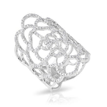 14KT White Gold Diamond Camellia Flower Ring