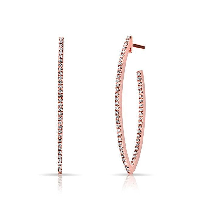 14KT Rose Gold Diamond Moderna Wishbone Earrings