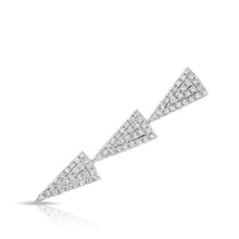 14KT White Gold Triple Triangle Ear Cuff