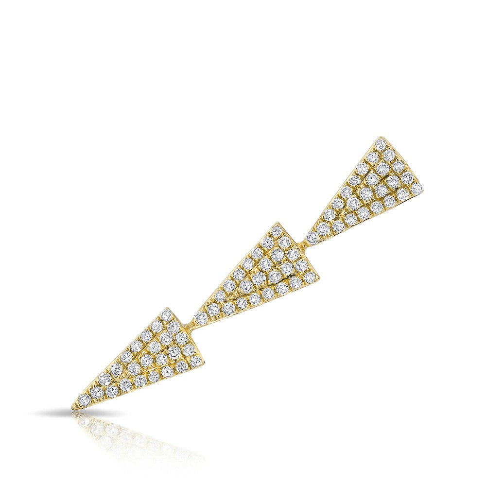 14KT Yellow Gold Triple Triangle Ear Cuff