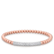 14KT Rose Gold Diamond Ball Stretch Bangle Bracelet