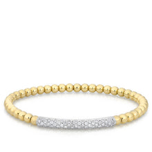 14KT Yellow Gold Diamond Ball Stretch Bangle Bracelet
