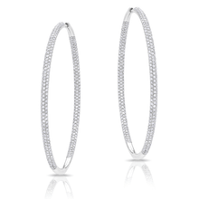 14KT White Gold Diamond Khloe K Hoops