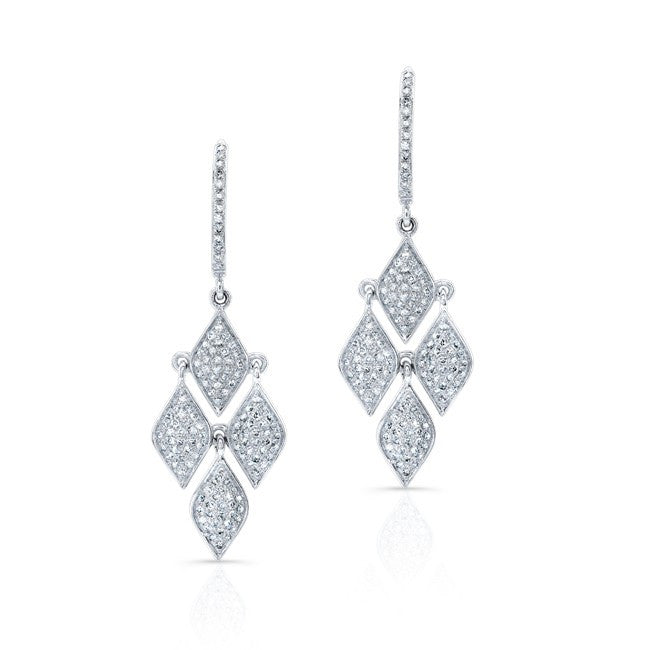 14KT White Gold Diamond Mini Marquis Earrings