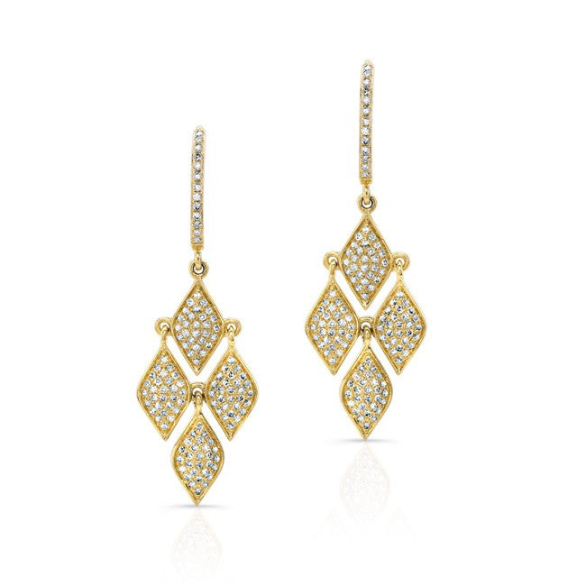 14KT Yellow Gold Diamond Mini Marquis Earrings