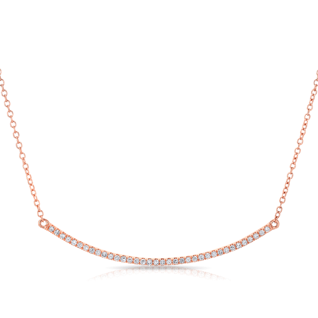 14KT Rose Gold Diamond Lash Crescent Necklace