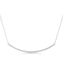 14KT White Gold Diamond Lash Crescent Necklace
