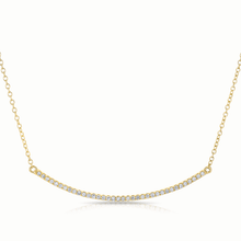 14KT Yellow Gold Diamond Lash Crescent Necklace