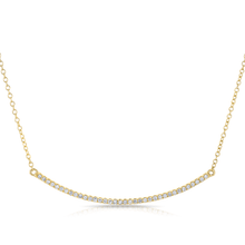 14KT Yellow Gold Diamond Lash Crescent Necklace
