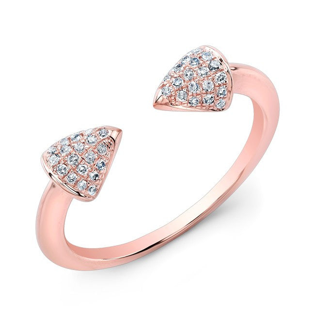 14KT Rose Gold Diamond Toro Ring