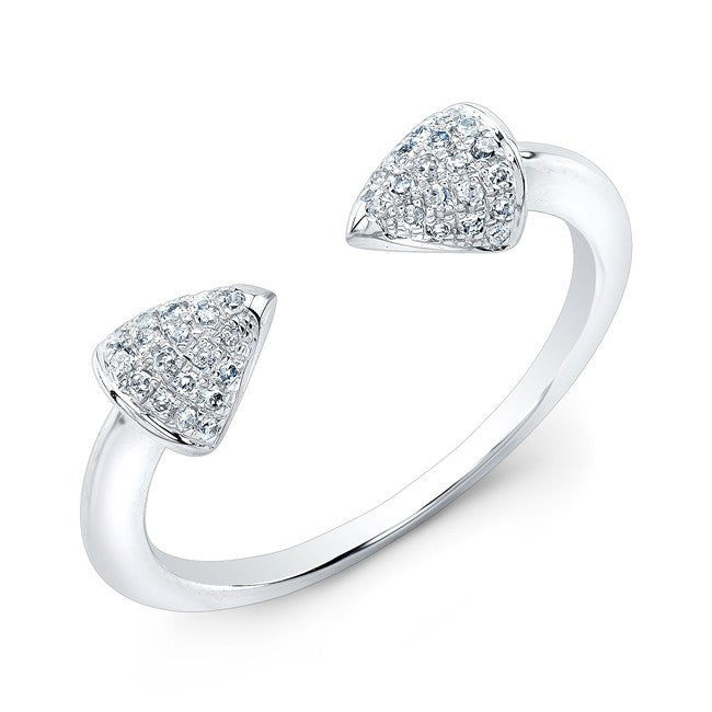 14KT White Gold Diamond Toro Ring