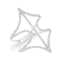 14KT White Gold Diamond Web Ring