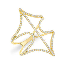 14KT Yellow Gold Diamond Web Ring