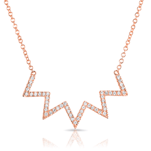 14KT Rose Gold Diamond Chevron Crown Necklace