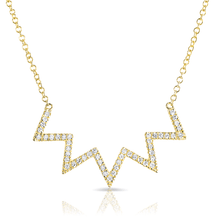 14KT Yellow Gold Diamond Chevron Crown Necklace