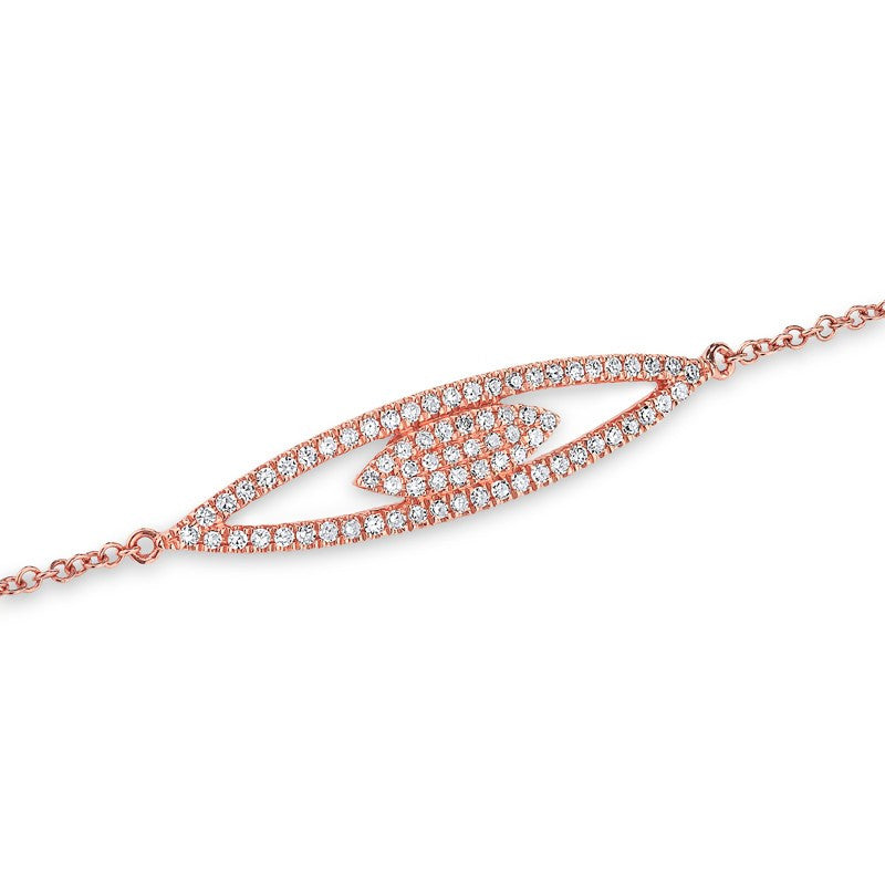14KT Rose Open Double Marquis Diamond Bracelet