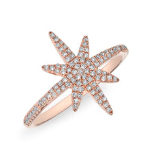 14KT Rose Gold Diamond Glimmer Star  Ring