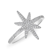 14KT White Gold Diamond Glimmer Star Ring