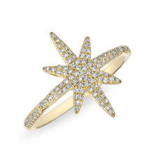 14KT Yellow Gold Diamond Glimmer Star Ring