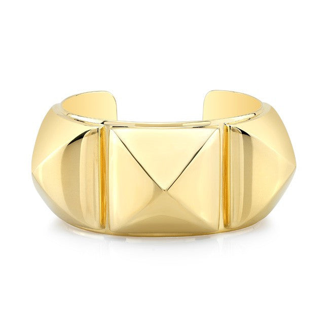 18KT Gold Plated Sterling Silver Large Pyramid Bracelet