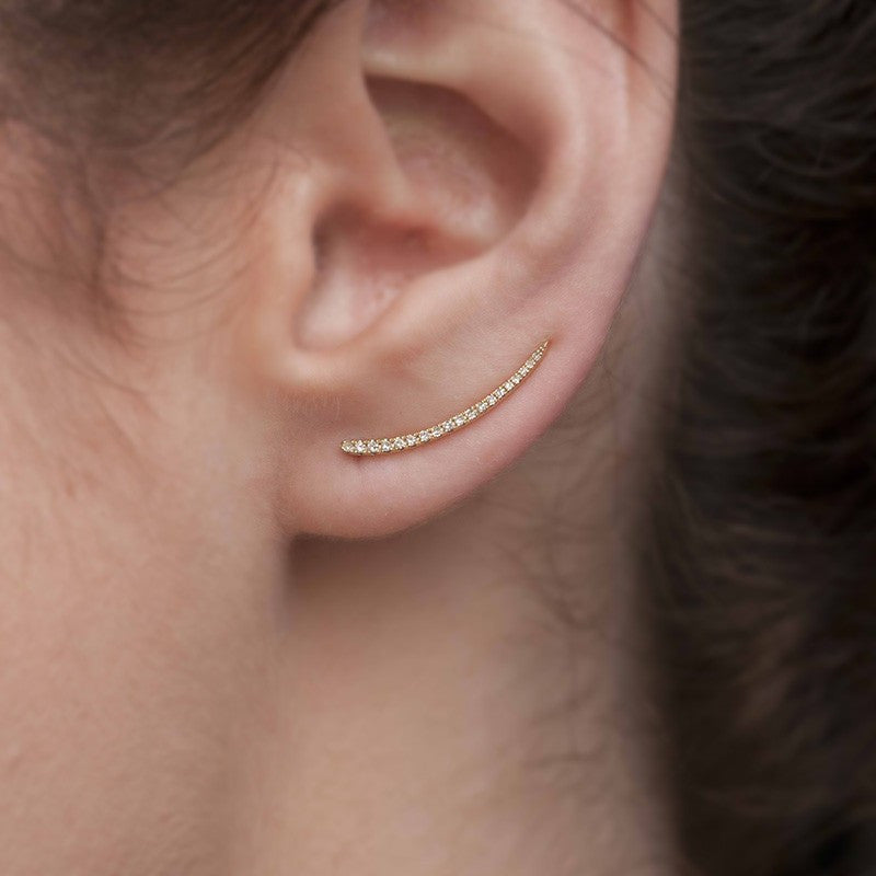 14KT Yellow Gold Diamond Lash Ear Cuff