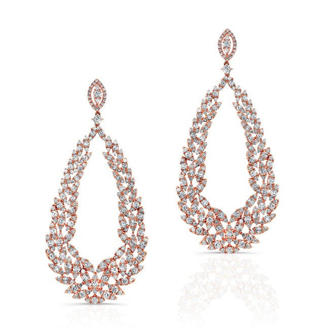 18KT Rose Gold Diamond Rome Wreath Earrings