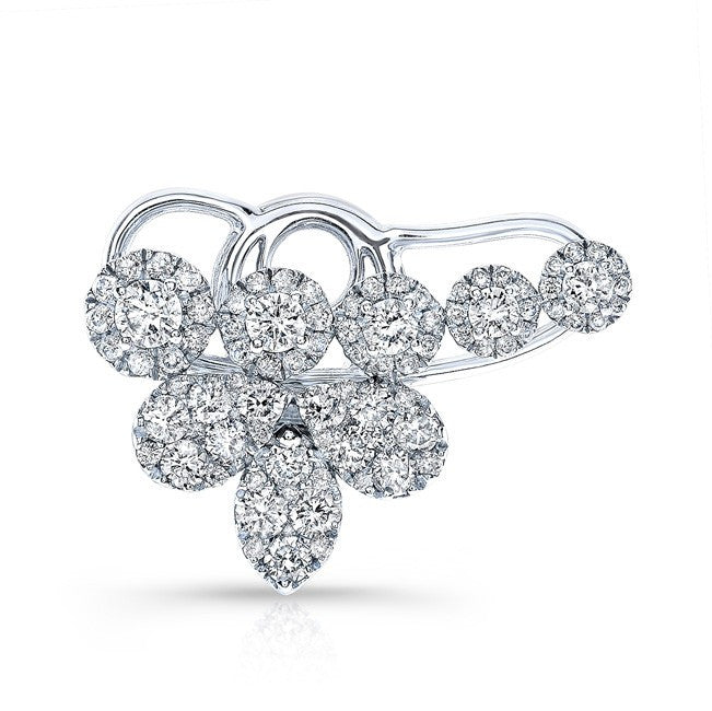 18KT White Gold Diamond Carrie Ear Cuff