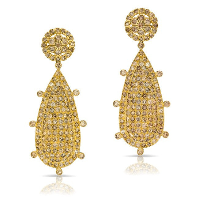 14KT Yellow Gold Diamond Empire Earrings