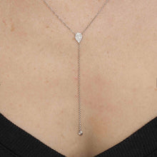 14KT Rose Gold Diamond Pear Flirt Lariat Necklace