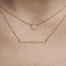 14KT Yellow Gold Diamond Long Thin Bar Necklace