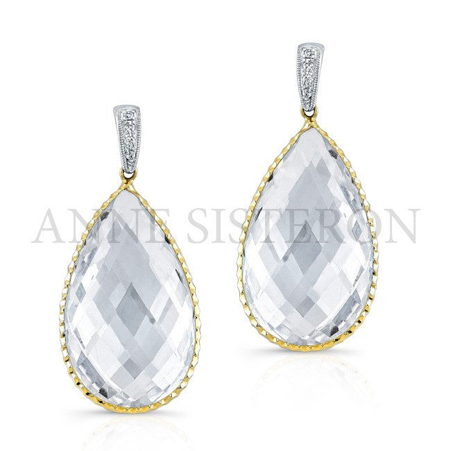 14KT Yellow Gold White Topaz Pendant
