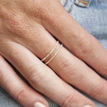 14KT Rose Gold Diamond Double Bar Ring