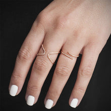 14KT Rose Gold Diamond Open X Ring