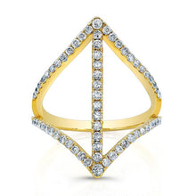 18KT Yellow Gold Diamond Spear Ring