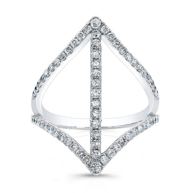 18KT White Gold Diamond Spear Ring