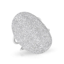 14KT White Gold Diamond Oval Armor Ring