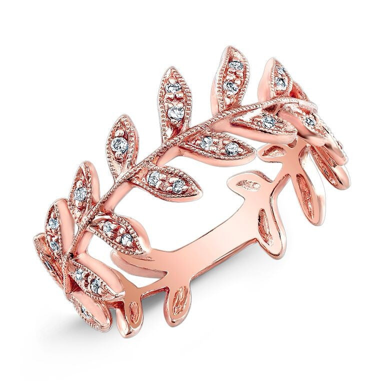 14KT Rose Gold Diamond Wreath Ring
