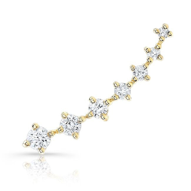 14KT Yellow Gold Large Diamond Organic Ear Cuff