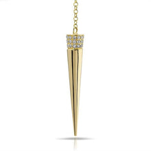 14KT Yellow Gold Diamond Open Circle Flirt Lariat Spike Necklace