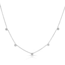 14KT White Gold 5 Mini Diamond Disc Necklace