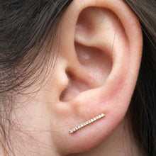 14KT Yellow Gold Diamond Bar Ear Cuff
