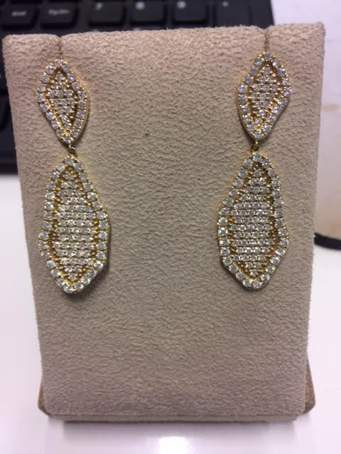 NOL: 14KT Yellow Gold Diamond KM Organic Diamond Bean Earrings