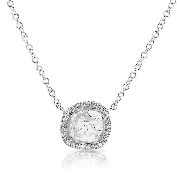 14KT White Gold Sliced Diamond Necklace
