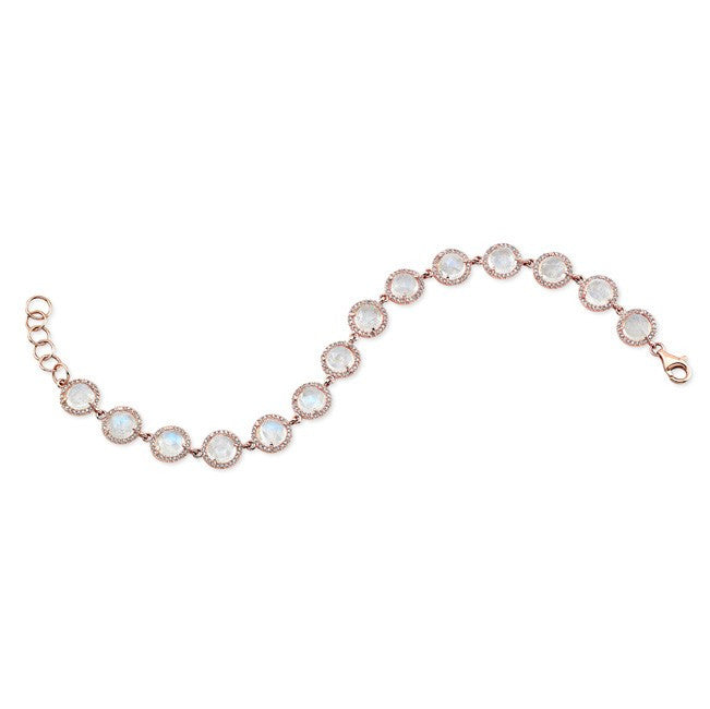14KT Rose Gold Rainbow Moonstone Bracelet