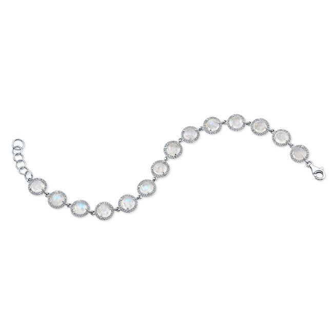 14KT White Gold Rainbow Moonstone Bracelet