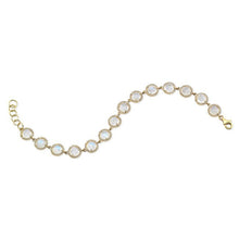 14KT Yellow Gold Rainbow Moonstone Bracelet
