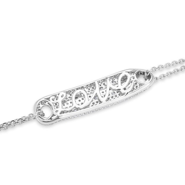 14KT White Gold Diamond Secret Love Bracelet