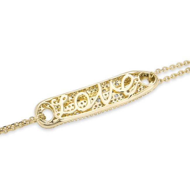 14KT Yellow Gold Diamond Secret Love Bracelet